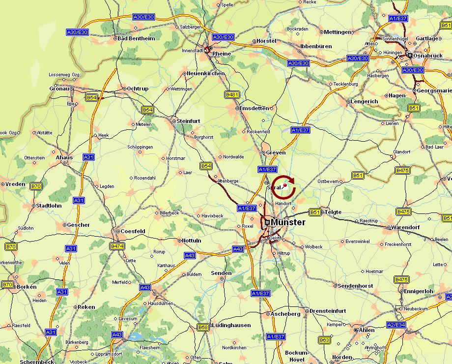 Ferienwohnung Rauert - Lageplan Münsterland